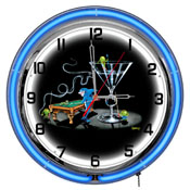 Michael Godard Pool Shark II Neon Clock 18